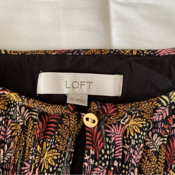 LOFT Paradise Pintucked Side Tie Dress - Picture 7 of 7